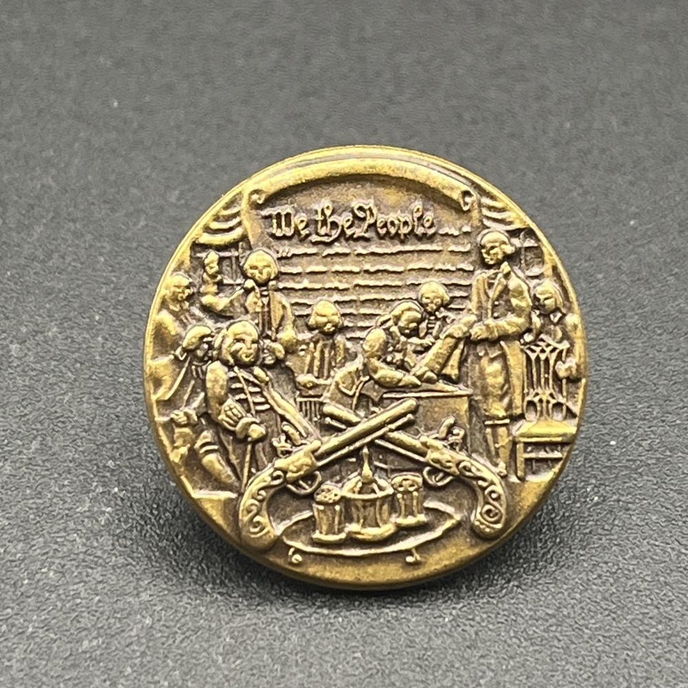 We The People Signing Of The Constitution Crossed Pistols Lapel Hat Pin
